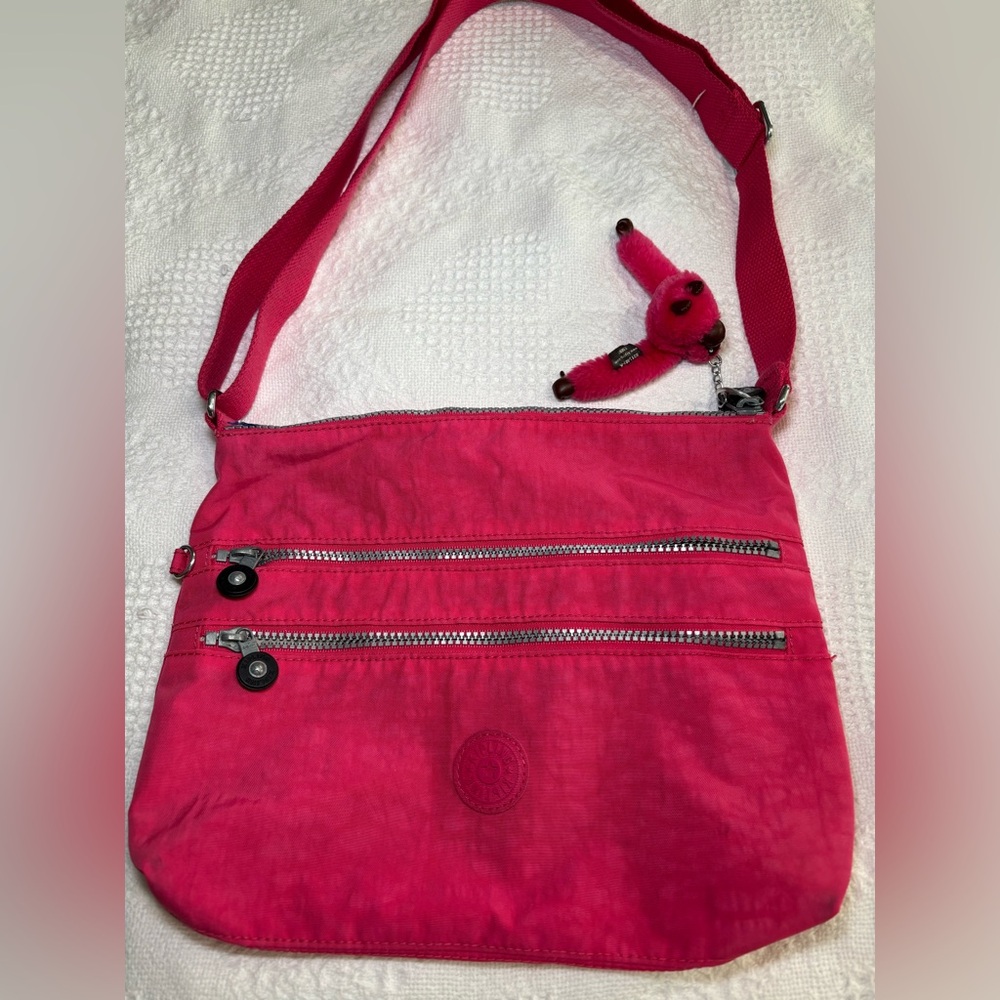 Kipling Pink Crossbody Bag with Adjustable Strap